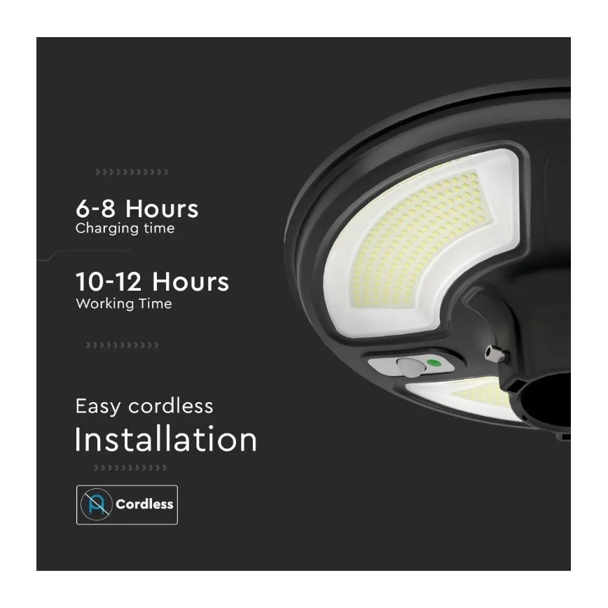 LED Solární pouliční lampa se senzorem LED/10W/3,2V 6500K IP65 + dálkové ovládání