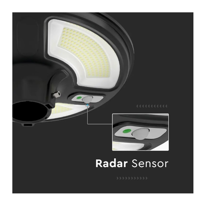LED Solární pouliční lampa se senzorem LED/10W/3,2V 6500K IP65 + dálkové ovládání