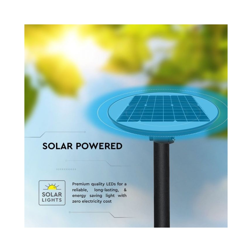 LED Solární pouliční lampa se senzorem LED/10W/3,2V IP65 4000K 15000 mAh + dálkové ovládání