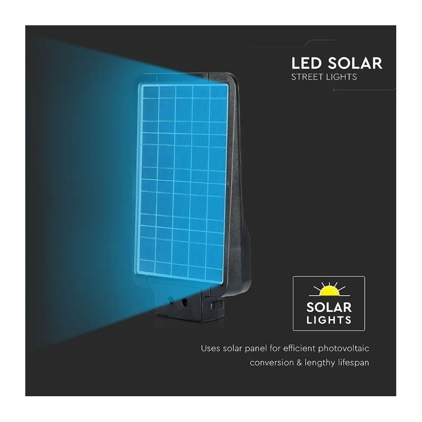 LED Solární pouliční lampa se senzorem LED/15W/7,4V 4000K IP65 10800 mAh