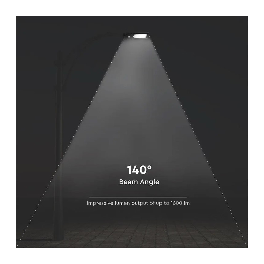LED Solární pouliční lampa se senzorem LED/15W/7,4V 4000K IP65 10800 mAh