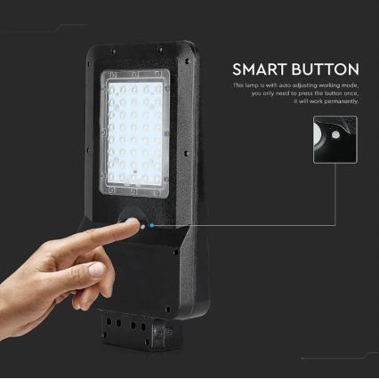 LED Solární pouliční lampa se senzorem LED/15W/7,4V 4000K IP65 10800 mAh