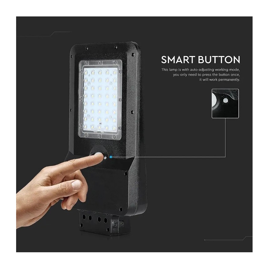 LED Solární pouliční lampa se senzorem LED/15W/7,4V 4000K IP65 10800 mAh