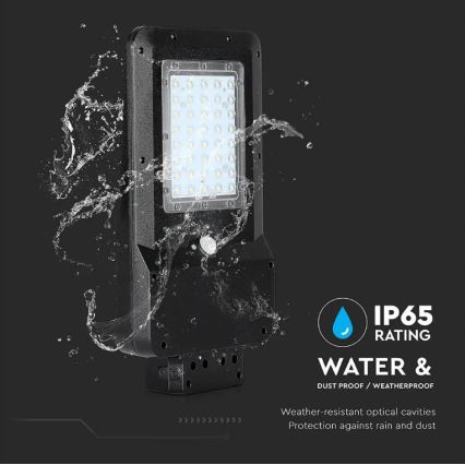 LED Solární pouliční lampa se senzorem LED/15W/7,4V 4000K IP65 10800 mAh