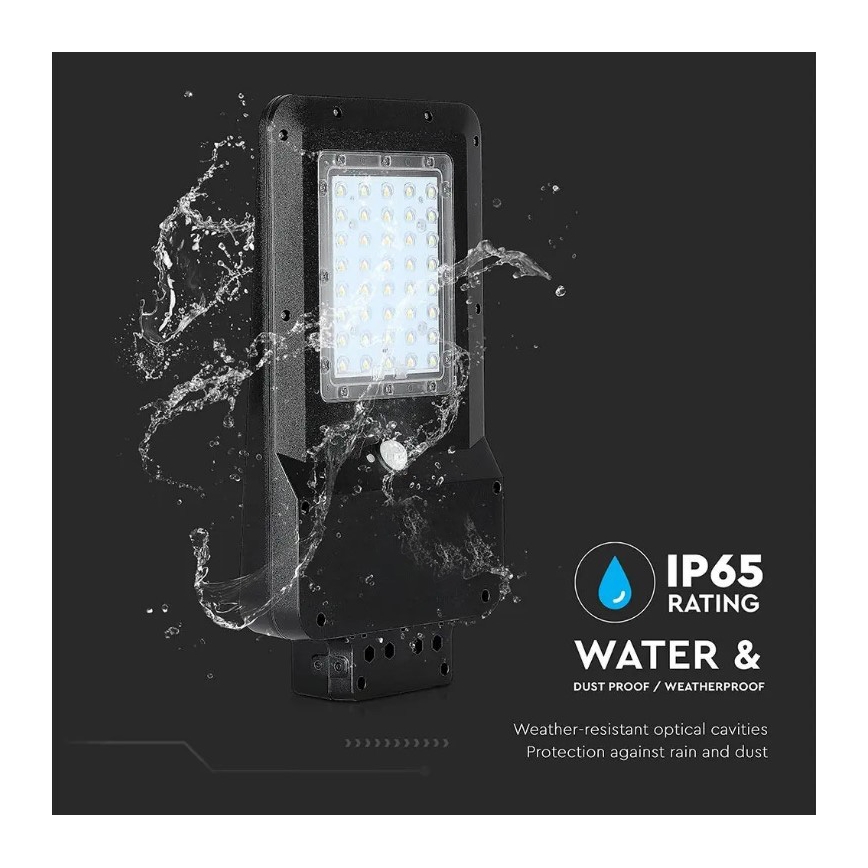 LED Solární pouliční lampa se senzorem LED/15W/7,4V 4000K IP65 10800 mAh