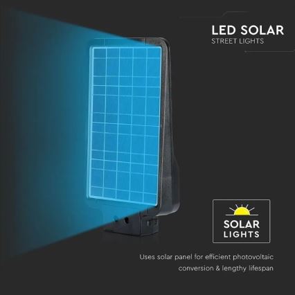LED Solární pouliční lampa se senzorem LED/15W/7,4V 6000K IP65 10800 mAh