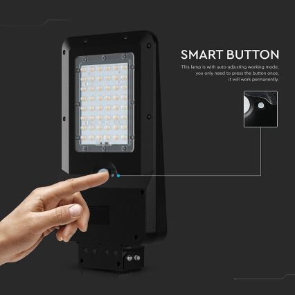 LED Solární pouliční lampa se senzorem LED/20W/7,4V IP65 5400 mAh