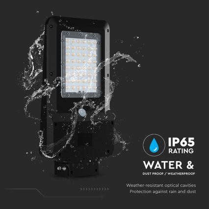 LED Solární pouliční lampa se senzorem LED/20W/7,4V IP65 5400 mAh