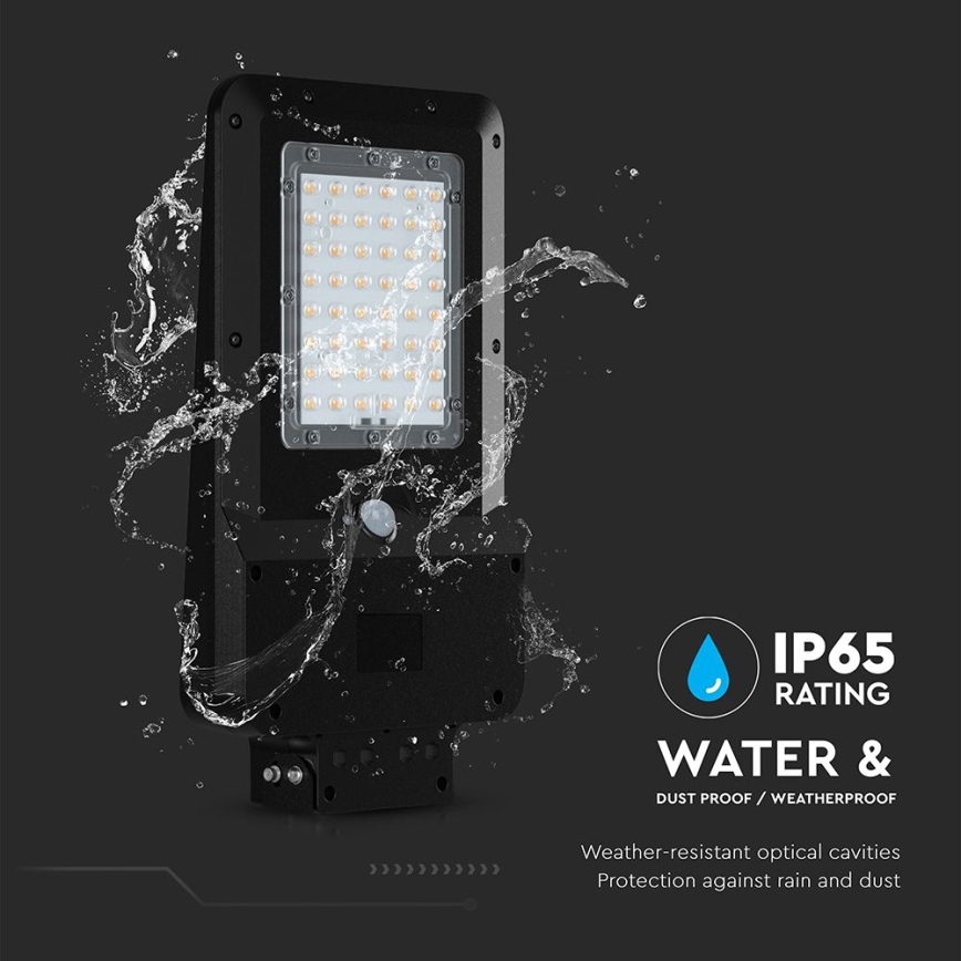 LED Solární pouliční lampa se senzorem LED/20W/7,4V IP65 5400 mAh