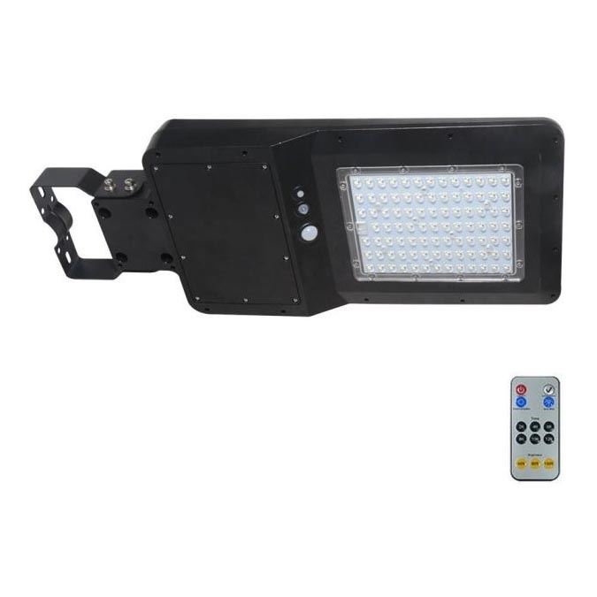 LED Solární pouliční lampa se senzorem LED/40W/9,6V IP65 6000K 12000 mAh + dálkové ovládání