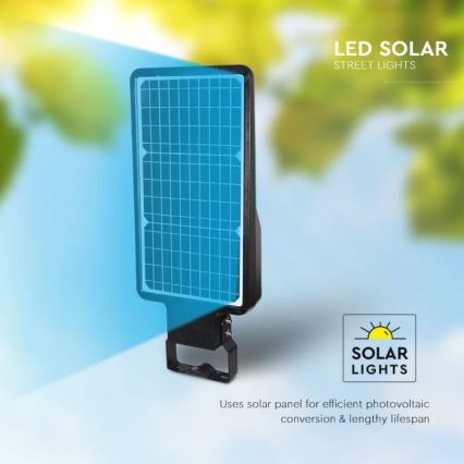 LED Solární pouliční lampa se senzorem LED/40W/9,6V IP65 6000K 12000 mAh + dálkové ovládání