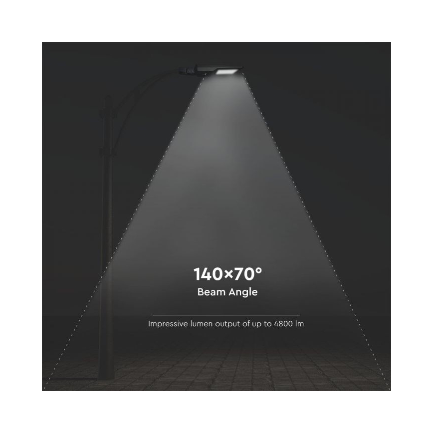 LED Solární pouliční lampa se senzorem LED/40W/9,6V IP65 6000K 12000 mAh + dálkové ovládání