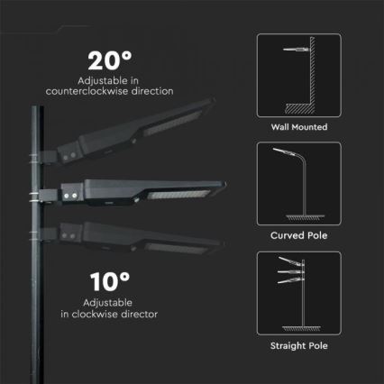 LED Solární pouliční lampa se senzorem LED/40W/9,6V IP65 6000K 12000 mAh + dálkové ovládání