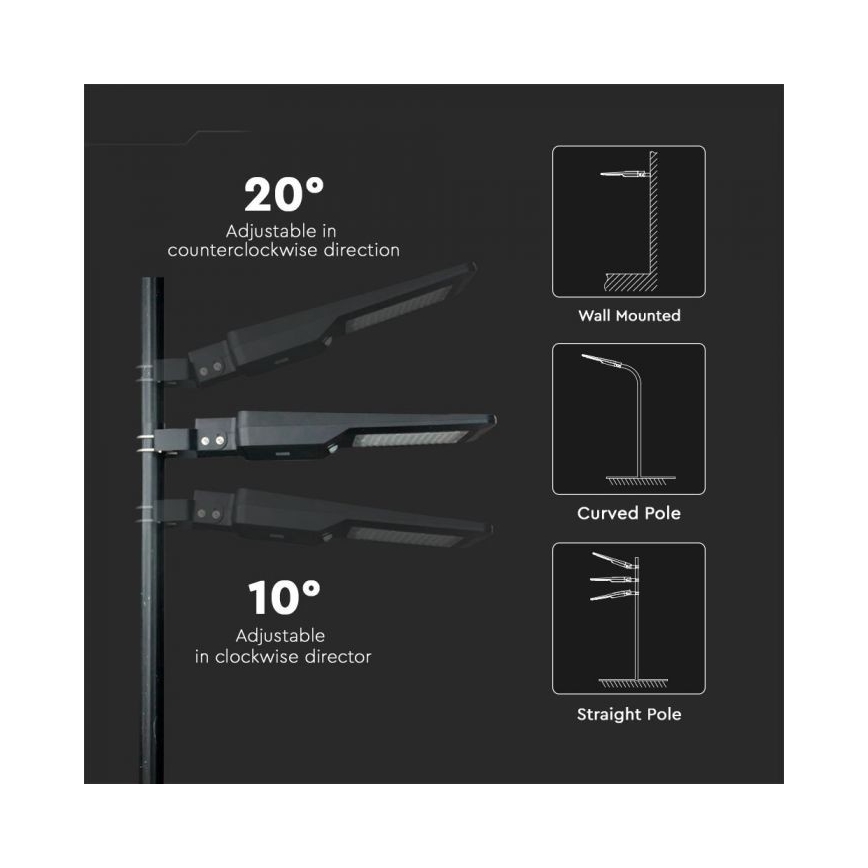 LED Solární pouliční lampa se senzorem LED/40W/9,6V IP65 6000K 12000 mAh + dálkové ovládání