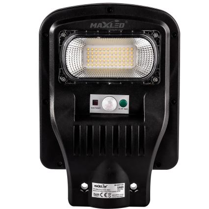 LED Stmívatelná solární pouliční lampa se senzorem LED/60W/6V 5500 mAh 6500K IP65 černá + dálkové ovládání