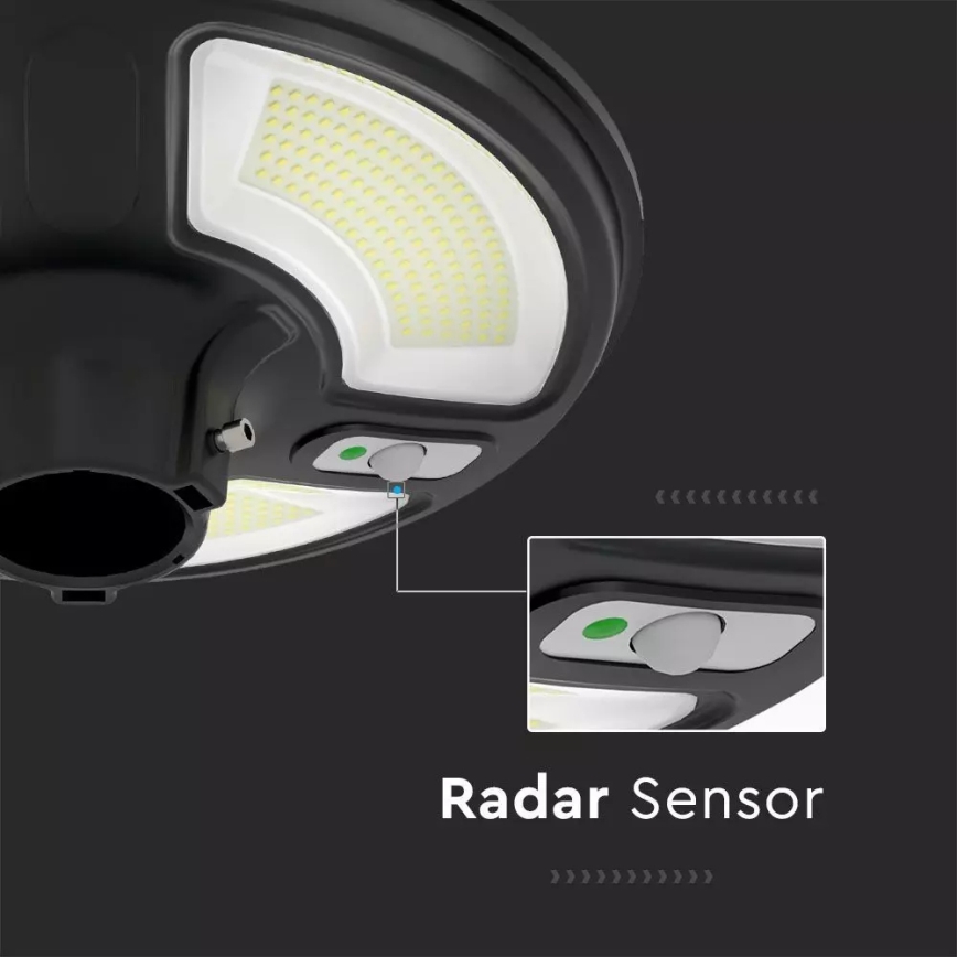 LED Solární pouliční lampa se senzorem LED/7,5W/3,2V IP65 4000K 15000 mAh + dálkové ovládání