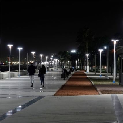 LED Solární pouliční lampa se senzorem LUVIA LED/15W/3,2V 4000K IP54 5400 mAh + dálkové ovládání