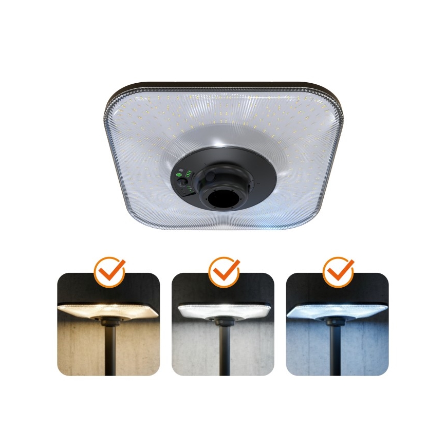 LED Solární pouliční lampa se senzorem SOLSUMI LED/25W/3,2V 3000/4000/6500K IP54 24000 mAh + dálkové ovládání