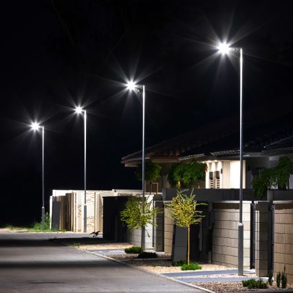 LED Solární pouliční lampa VIA 100W/10000 mAh 3,2V 6000K IP54 + dálkové ovládání