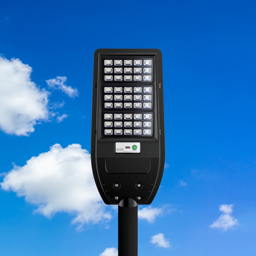 LED Solární pouliční lampa VIA 100W/10000 mAh 3,2V 6000K IP54 + dálkové ovládání