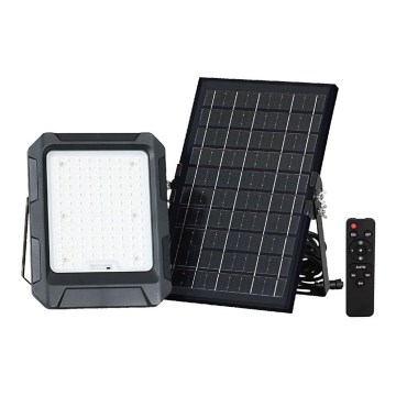 LED Solární reflektor LED/10W/3,7V IP65 4000K 8000 mAh černá + dálkové ovládání