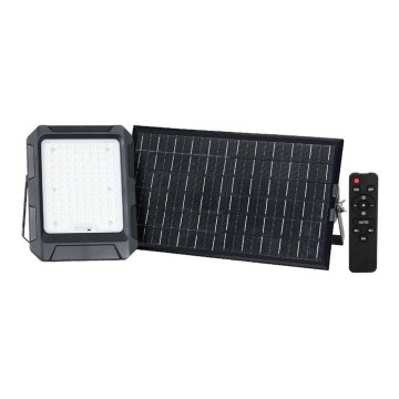 LED Solární reflektor LED/15W/3,7V IP65 4000K 12000 mAh černá + dálkové ovládání
