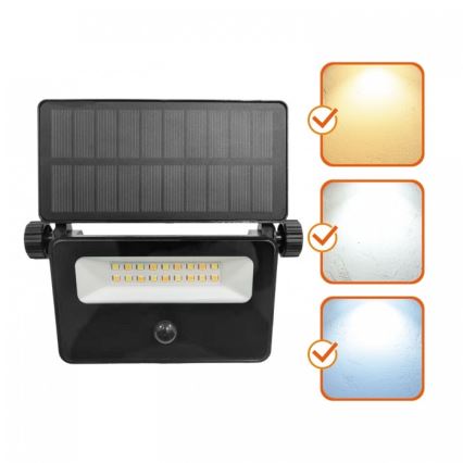 LED Solární reflektor se senzorem NCS G2 LED/10W/3,7V 3000/4000/6500K IP54 1800 mAh