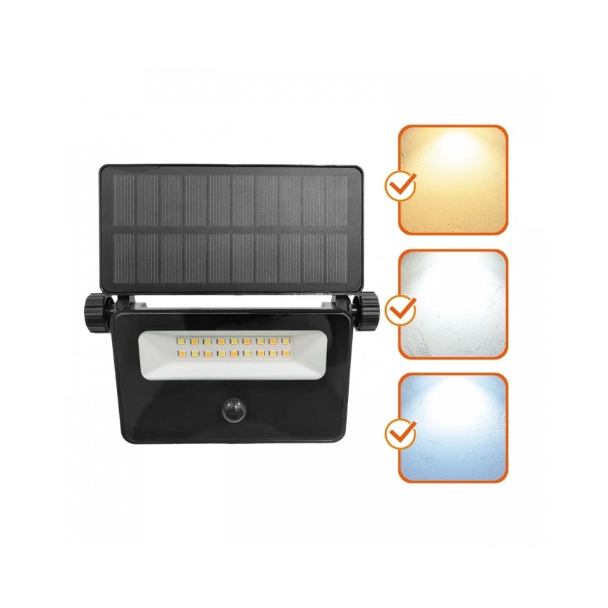 LED Solární reflektor se senzorem NCS G2 LED/10W/3,7V 3000/4000/6500K IP54 1800 mAh