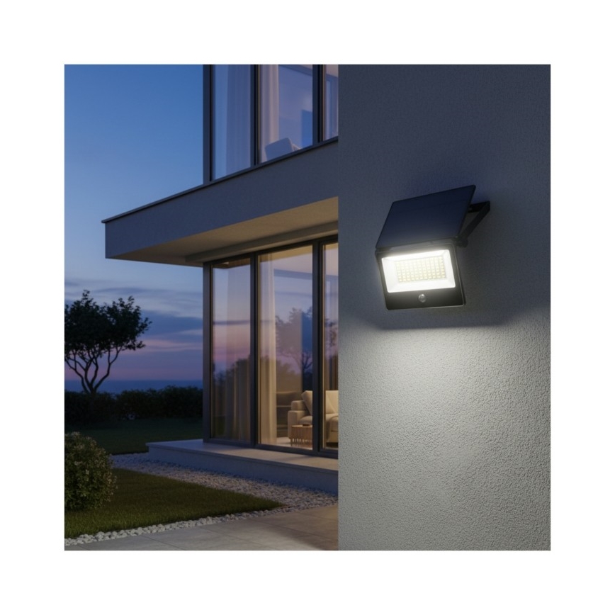 LED Solární reflektor se senzorem NCS G2 LED/30W/3,7V 3000/4000/6500K IP54 5200 mAh