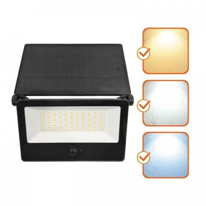 LED Solární reflektor se senzorem NCS G2 LED/30W/3,7V 3000/4000/6500K IP54 5200 mAh