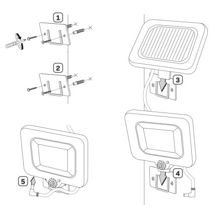 LED Solární reflektor se senzorem DUO LED/1W/3,7V IP44