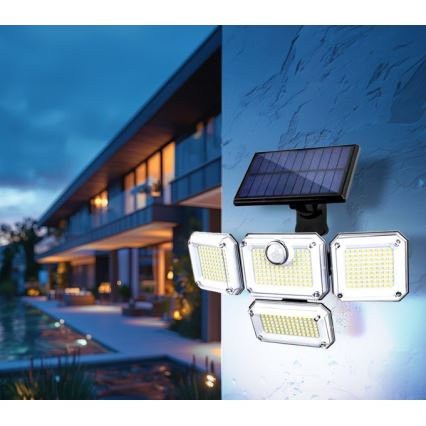 LED Solární reflektor se senzorem GLOW LED/2,5W/3,7V 6500K IP44 2400 mAh + dálkové ovládání