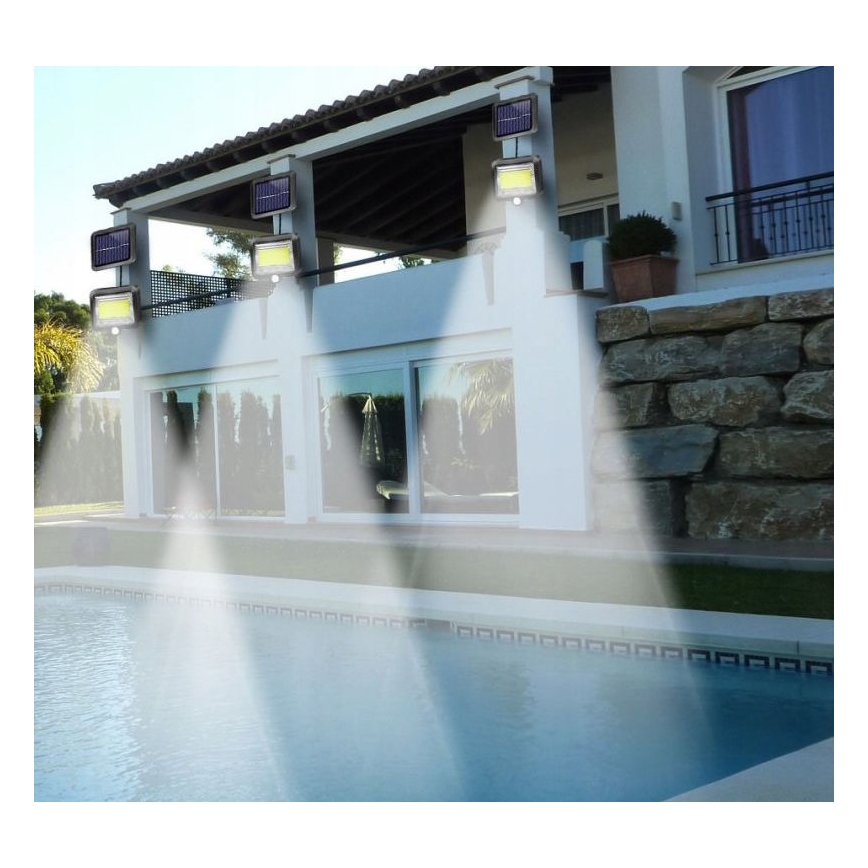 LED Solární reflektor se senzorem INTEGRA LED/3W/3,7V IP44 + dálkové ovládání