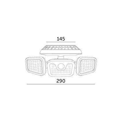 LED Solární reflektor se senzorem LED/1,5W/3,7V 6000K IP44 2400 mAh