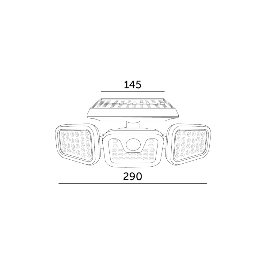 LED Solární reflektor se senzorem LED/1,5W/3,7V 6000K IP44 2400 mAh