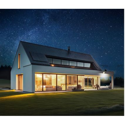 LED Stmívatelný solární reflektor se senzorem LED/10W/3,7V 3000/4000K IP65 3600 mAh + dálkové ovládání