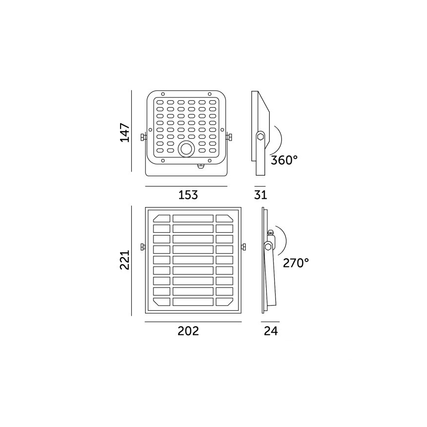 LED Stmívatelný solární reflektor se senzorem LED/10W/3,7V 3000/4000K IP65 3600 mAh + dálkové ovládání