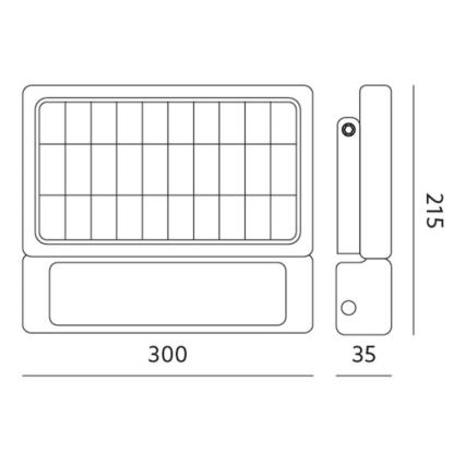 LED Solární reflektor se senzorem LED/10W/3,7V 4000K IP65 7200 mAh
