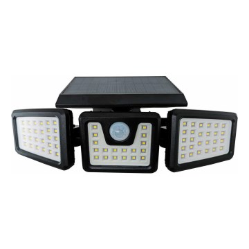 LED Solární reflektor se senzorem LED/14W/3,7V 1800 mAh IP44