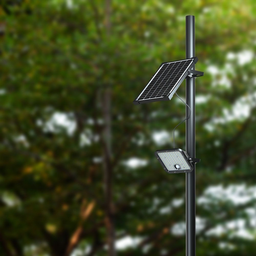 LED Solární reflektor se senzorem LED/30W/6,4V 4000K + dálkové ovládání