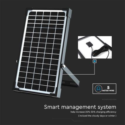 LED Solární reflektor se senzorem LED/30W/6,4V 4000K + dálkové ovládání