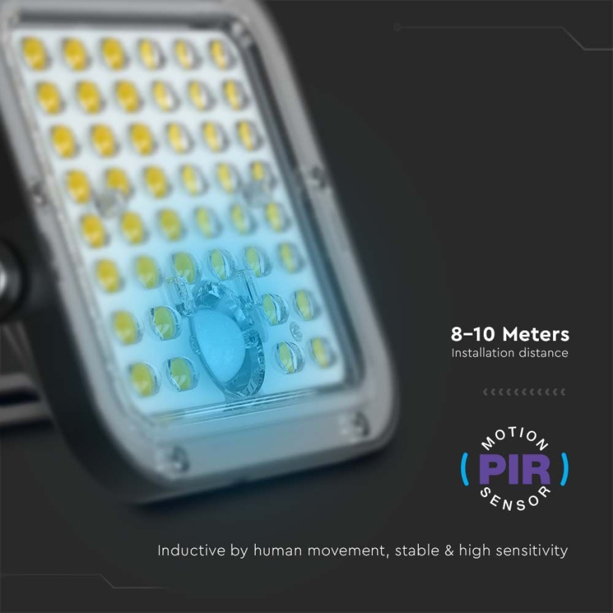LED Solární reflektor se senzorem LED/30W/6,4V 6400K + dálkové ovládání