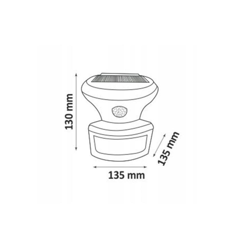 LED Solární reflektor se senzorem LED/5W/3,7V 2000 mAh IP44
