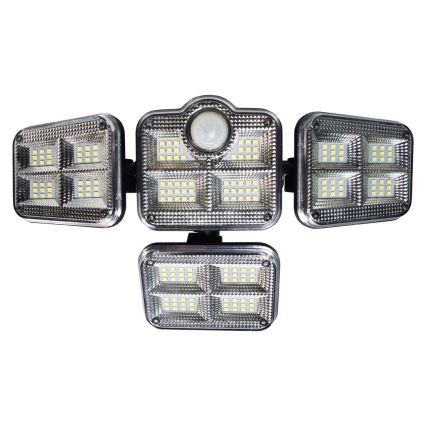 LED Solární reflektor se senzorem pohybu a soumraku LED/30W/3,7V 2400 mAh IP47 + dálkové ovládání