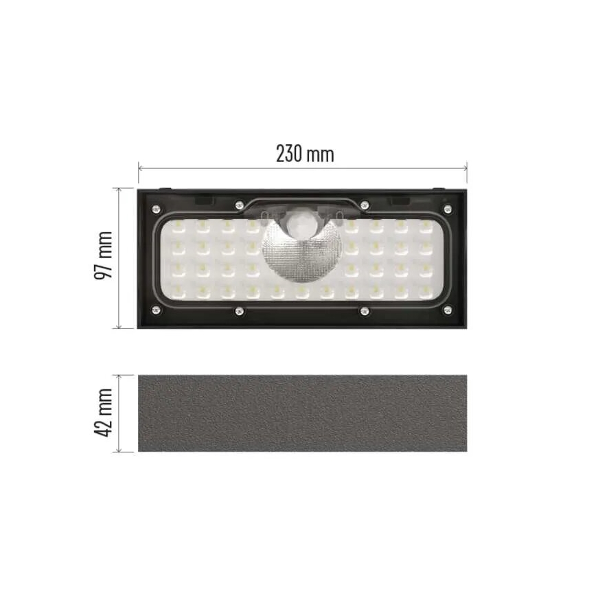 LED Solární reflektor se senzorem pohybu LED/3,7V 3000mAh 4000K IP65 černá