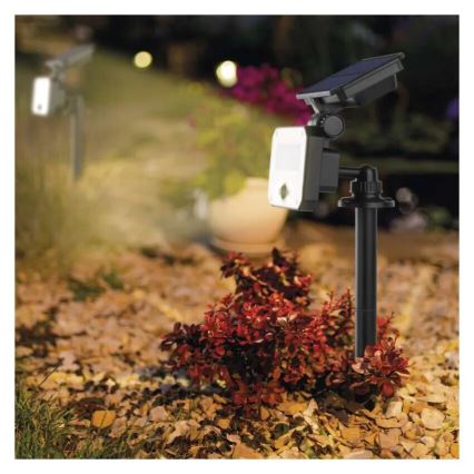 LED Solární reflektor se senzorem pohybu SPILO LED/3,7V 3600mAh 4000K IP54 + dálkové ovládání