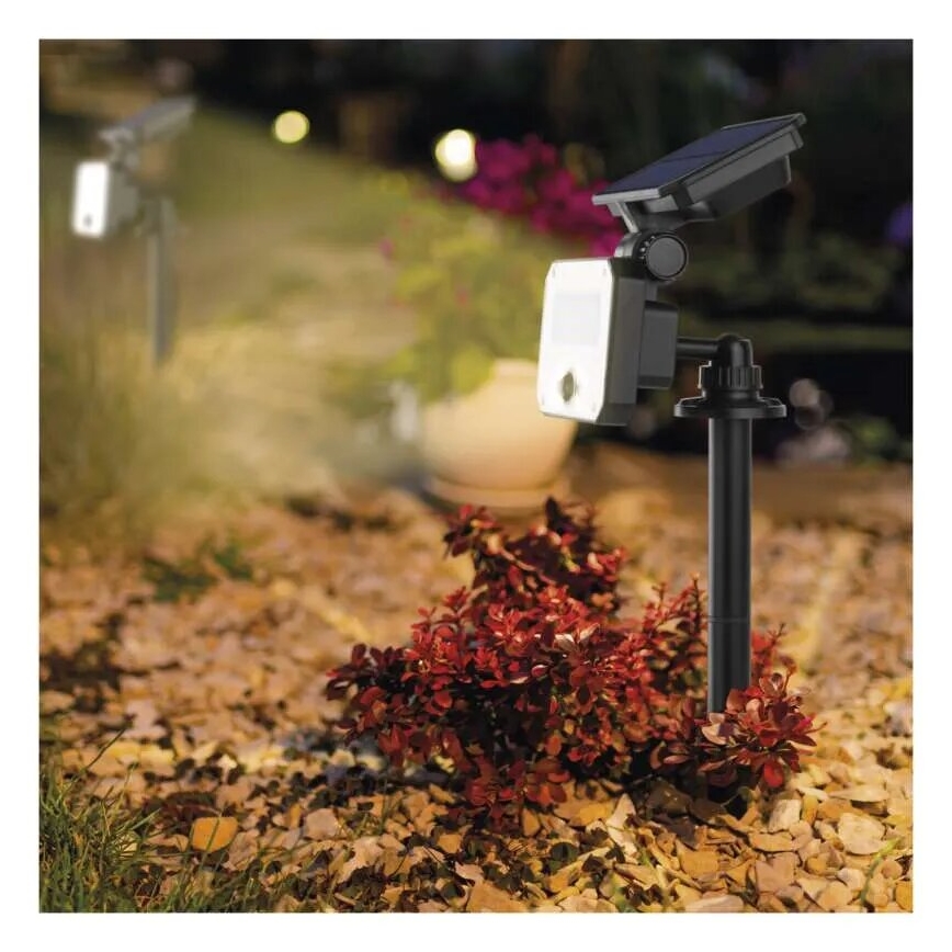 LED Solární reflektor se senzorem pohybu SPILO LED/3,7V 3600mAh 4000K IP54 + dálkové ovládání