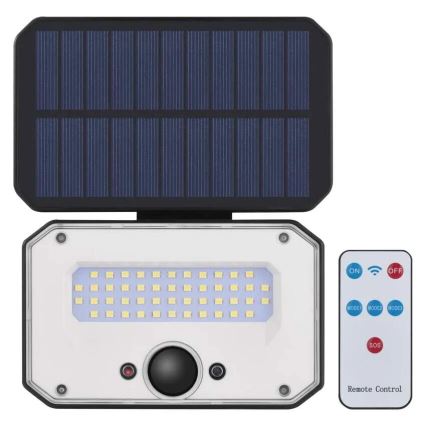 LED Solární reflektor se senzorem pohybu SPILO LED/3,7V 3600mAh 4000K IP54 + dálkové ovládání