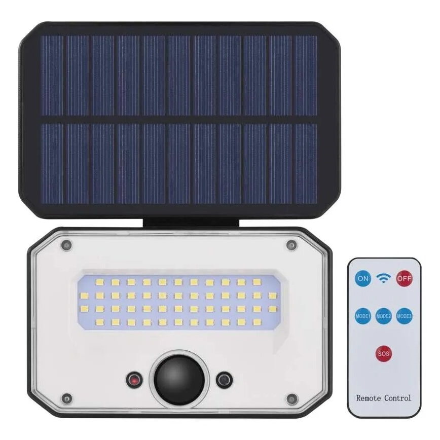LED Solární reflektor se senzorem pohybu SPILO LED/3,7V 3600mAh 4000K IP54 + dálkové ovládání