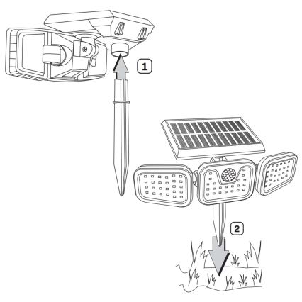 LED Solární reflektor se senzorem TRIO LED/0,6W/3,7V 1200 mAh IP44